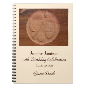 50th Birthday Party Guest Book, Angel in the Rocks Notebook