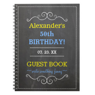 50th Birthday Party Guest Book- Notebook