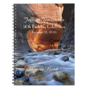 50th Birthday Party Guest Book, Zion Narrows Notebook