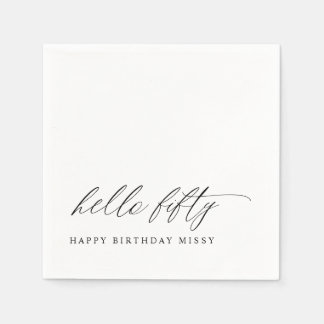 50th Birthday Party Hello 50 Modern Milestone Napkin