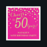 50th Birthday Party Hot Pink and Gold Diamond Napkin<br><div class="desc">50th Birthday Party Invitation with Hot Pink and Gold Glitter Diamond Background. Gold Confetti. Adult Birthday. Man or Woman Birthday. For further customization,  please click the "Customize it" button and use our design tool to modify this template.</div>