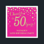50th Birthday Party Hot Pink and Gold Diamond Napkin<br><div class="desc">50th Birthday Party Invitation with Hot Pink and Gold Glitter Diamond Background. Gold Confetti. Adult Birthday. Man or Woman Birthday. For further customization,  please click the "Customize it" button and use our design tool to modify this template.</div>