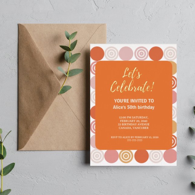 50th Birthday Party Invitati Foil Holiday Card (Creator Uploaded)