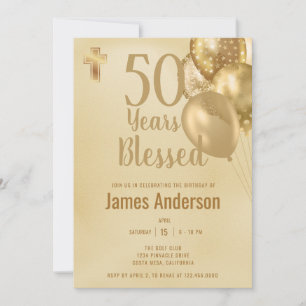 50th Birthday Party  Invitation