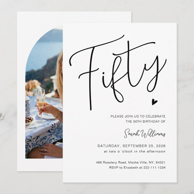 50th Birthday Party Invitation (Front/Back)
