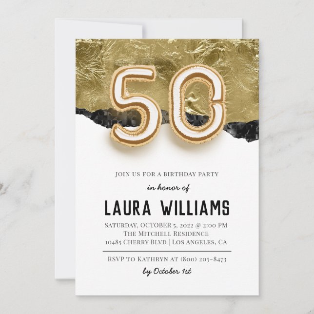 50th Birthday Party Invitation (Front)
