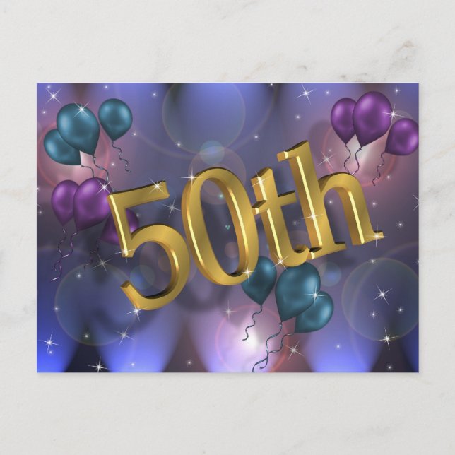 50th Birthday party invitation celebration (Front)