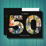 50th Birthday Party Invitation Photo Collage Postcard<br><div class="desc">Celebrate your 50th birthday in style with an elegant photo collage postcard invitation. Personalize this lovely invitation with your favourite photos of friends and family and make it even more special. Enjoy the memories and make them last forever with this unique and beautiful template. Let's come together and make this...</div>