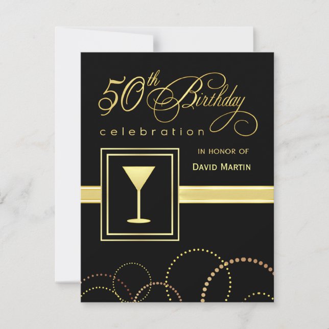 50th Birthday Party Invitations - Contemporary (Front)