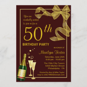 50th Birthday Party Invitations Customize the Year