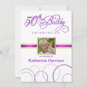 50th Birthday Party Invitations - with Monogram