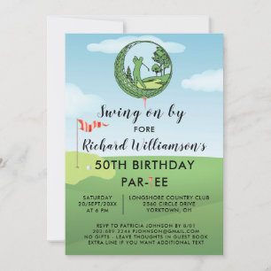 50th Birthday Party Men's Golf Theme Invitation