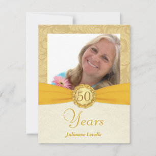 50th Birthday Party - Monogram Photo Invites
