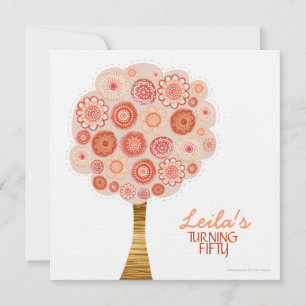 50th Birthday Party Orange Blossom Tree Invitation