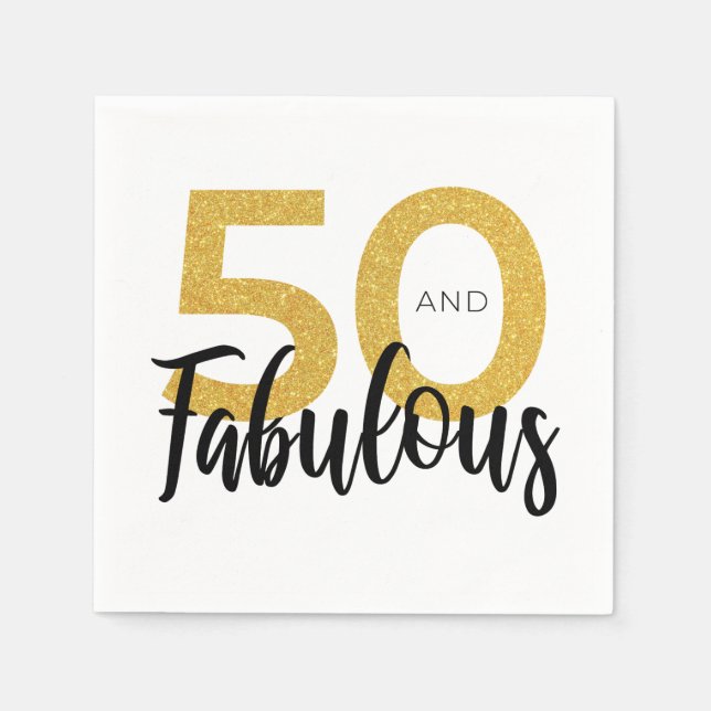 50th Birthday Party Paper Napkin (Front)