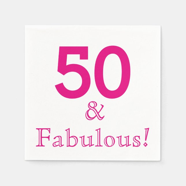 50th Birthday Party Paper Napkins (Front)