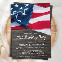 50th Birthday Party Patriotic American Flag