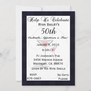 50th Birthday Party Personalized Invitation
