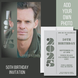 50th birthday party photo born 1975 Invitation