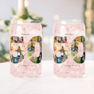 50th Birthday Party Photo Collage  Can Glass
