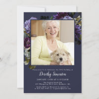 50th Birthday Party Photo Moody Purple Floral