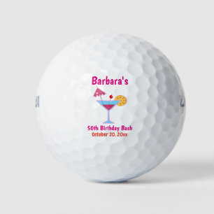 50th Birthday Party Pink Martini Favour Golf Balls