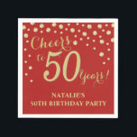 50th Birthday Party Red and Gold Diamond Napkins<br><div class="desc">50th Birthday Party Invitation with Red and Gold Glitter Diamond Background. Gold Confetti. Adult Birthday. Man or Woman Birthday. For further customization,  please click the "Customize it" button and use our design tool to modify this template.</div>