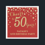 50th Birthday Party Red and Gold Diamond Napkins<br><div class="desc">50th Birthday Party Invitation with Red and Gold Glitter Diamond Background. Gold Confetti. Adult Birthday. Man or Woman Birthday. For further customization,  please click the "Customize it" button and use our design tool to modify this template.</div>