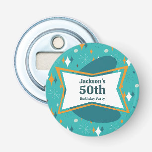 50th Birthday Party Retro Mid Century Any Age Bottle Opener