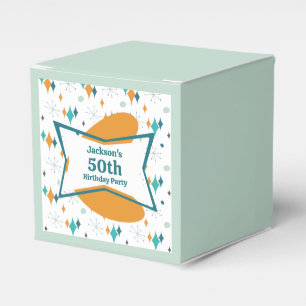 50th Birthday Party Retro Mid Century Any Age Favor Box