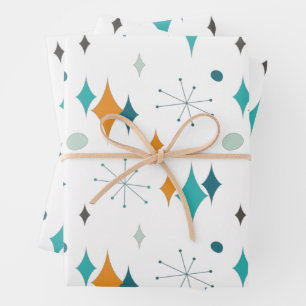 50th Birthday Party Retro Mid Century Any Age Wrapping Paper Sheet