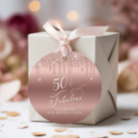 50th Birthday Party Rose Gold Glitter Thank You Favour Tags<br><div class="desc">Elegant gift tags for your 50th birthday party featuring "Thank You" and "50 & Fabulous" in stylish white calligraphy,  a rose gold faux foil background and rose gold faux glitter.</div>