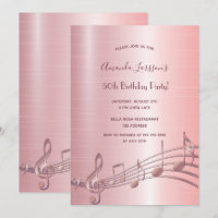 50th birthday party rose gold music notes