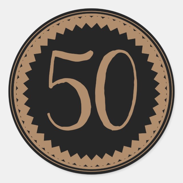 50th Birthday Party Silver Glitter Classic Classic Classic Round Sticker (Front)