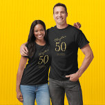 50TH Birthday Party T-Shirt<br><div class="desc">Celebrate in style with this chic 50th birthday t-shirt! This black t-shirt features gold script to commemorate the special milestone and can be easily personalized with your own special message. Whether you’re celebrating someone you love or planning a bash for yourself, this t-shirt is a great way to stand out...</div>