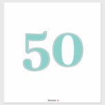 50th Birthday Party Teal Custom Age Number Fifty<br><div class="desc">Designed for birthday celebrations!</div>