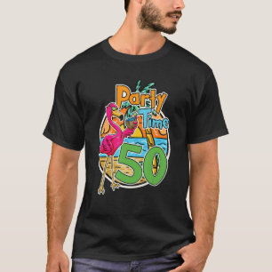 50th Birthday Party Time 50 Years Flamingo Tropica T-Shirt