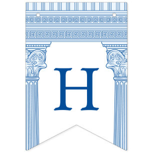 50th birthday party with custom colour Greek templ Bunting Flags