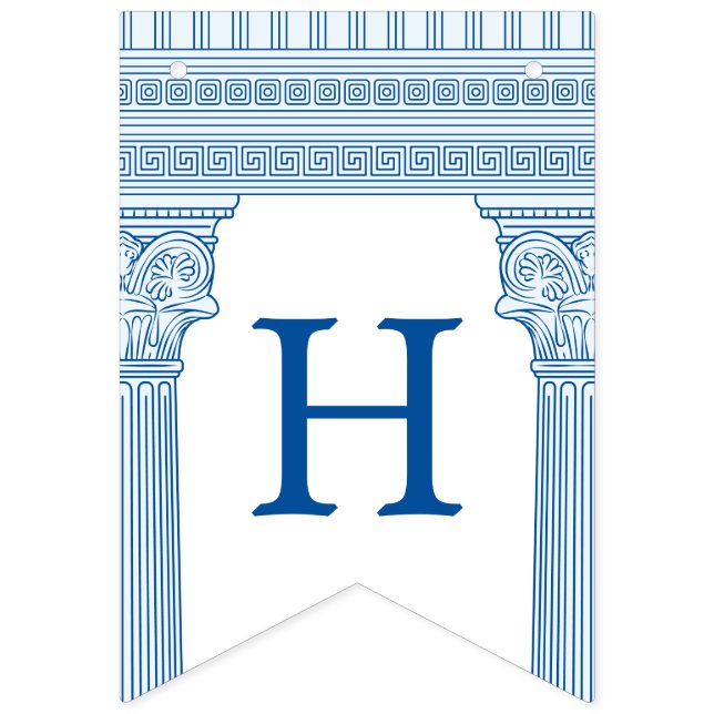 50th birthday party with custom colour Greek templ Bunting Flags (Second Flag)