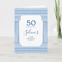 50th birthday party with custom colour Greek templ