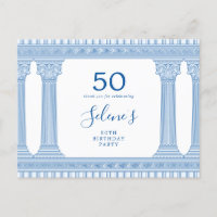 50th birthday party with custom colour Greek templ