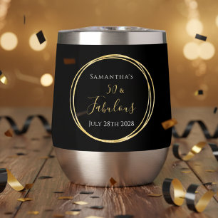50th Birthday Personalized Black Gold