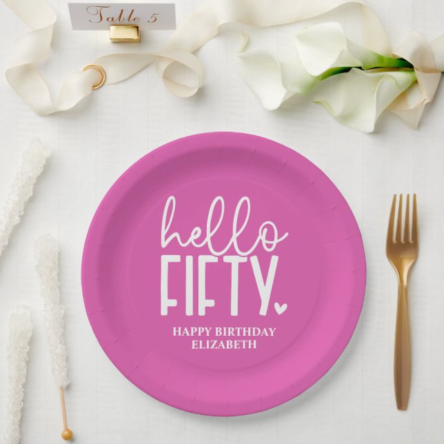 50th Birthday Personalized Paper Plate (Wedding)