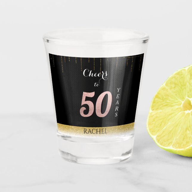 50th Birthday Personalized Shot Glass (Front)