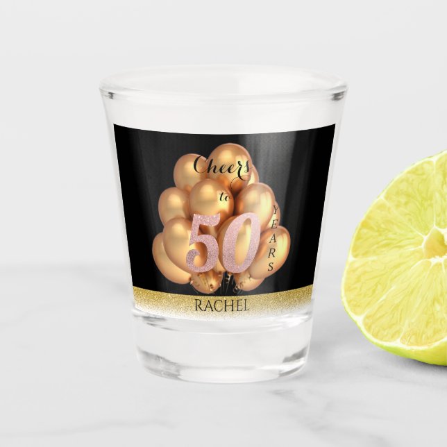 50th Birthday Personalized Shot Glass (Front)