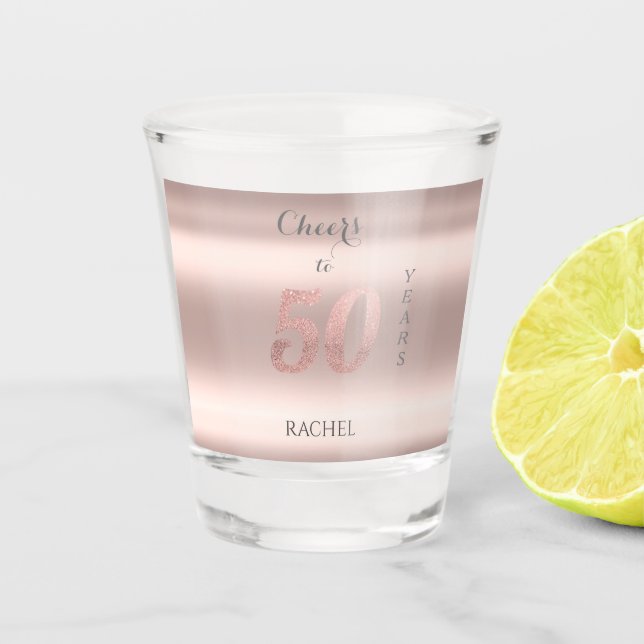 50th Birthday Personalized Shot Glass (Front)