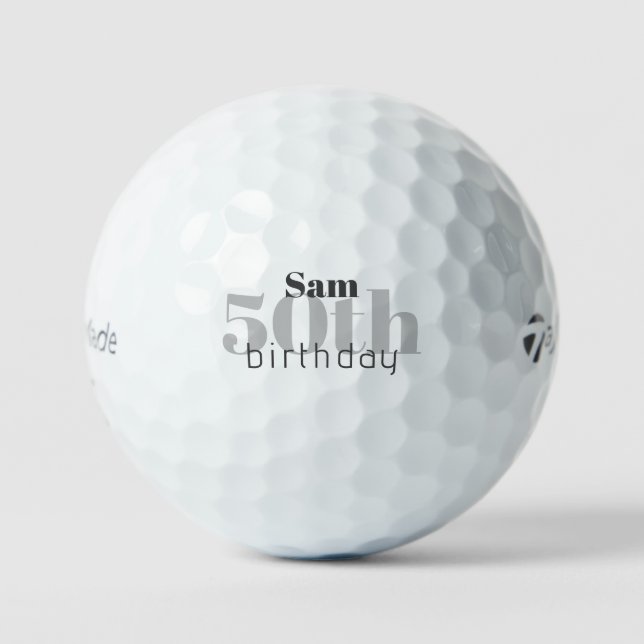 50th Birthday Personalized Titleist Pro V1 Golf Balls (Front)