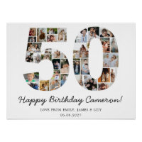 50th Birthday Photo Collage | 50th Birthday Gift