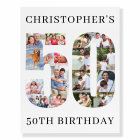 50th Birthday Photo Collage Number 50 Personalized