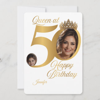50th Birthday Photo Greeting Card | Personalized